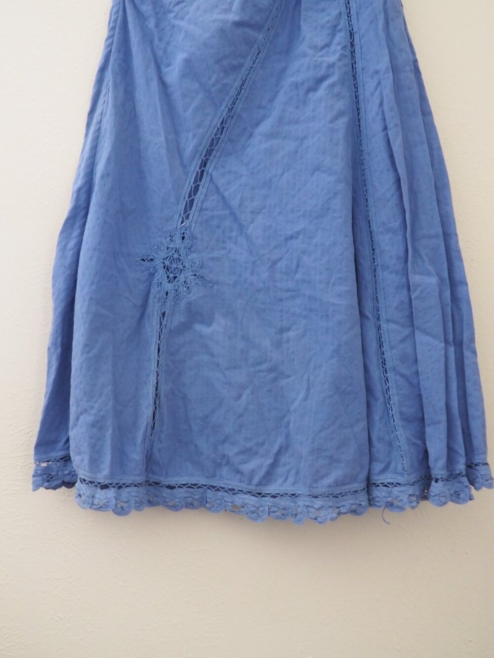 Free People Billie Battenburg One Shoulder Crochet Embroidered Dress sz M - Picture 8 of 10